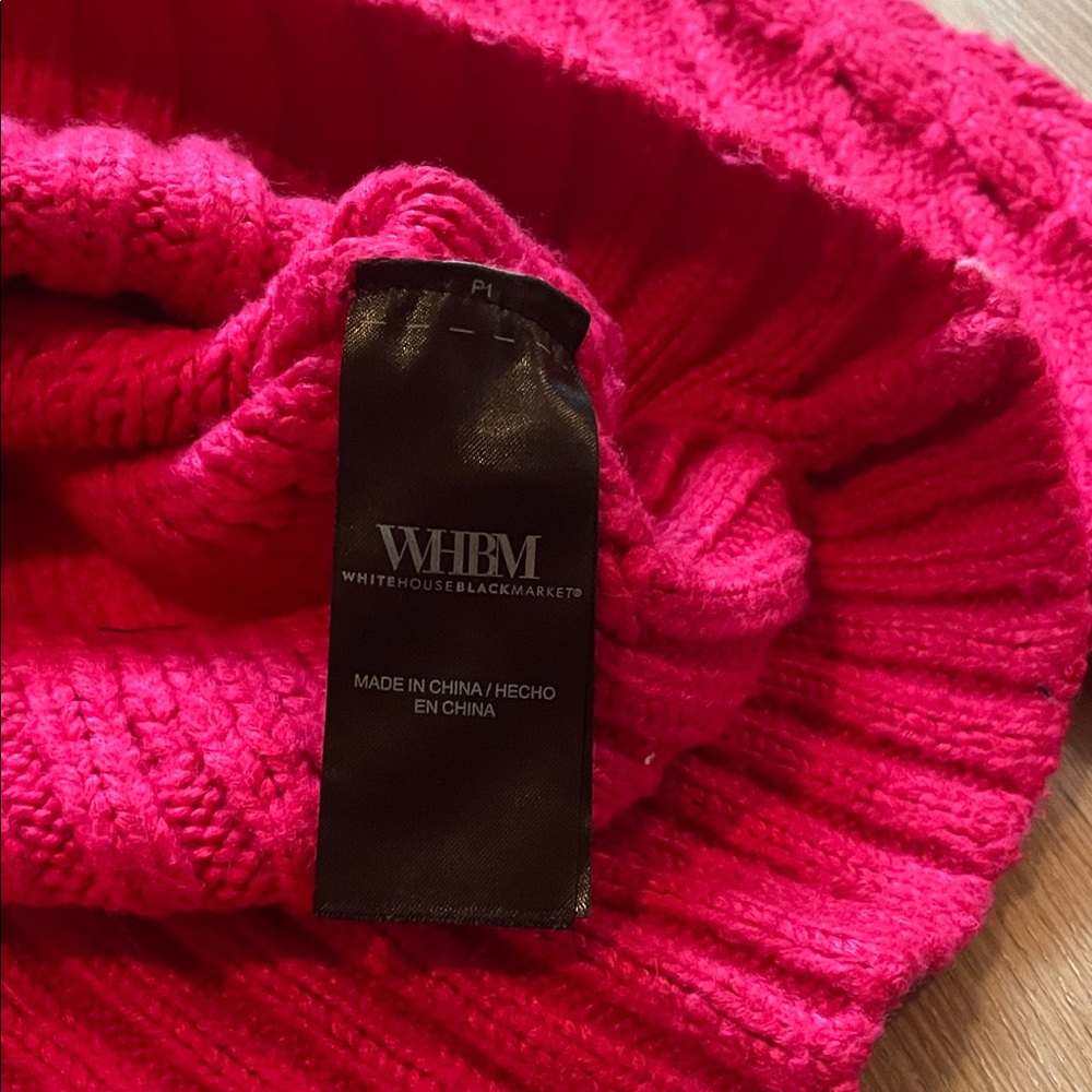 White House Black Market Bright Pink V-Neck Sweater - Picture 6 of 11